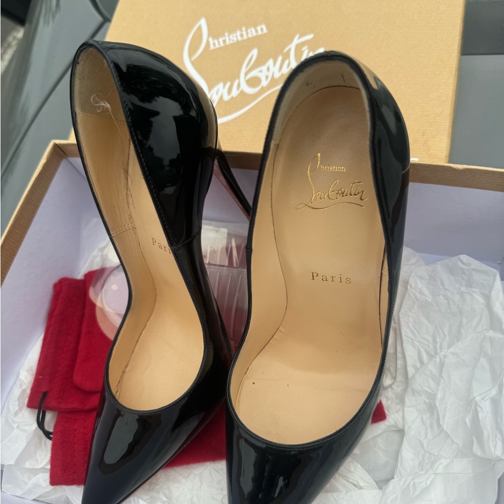 Christian Louboutin Black Heels with Red Soles - Picture 7 of 9